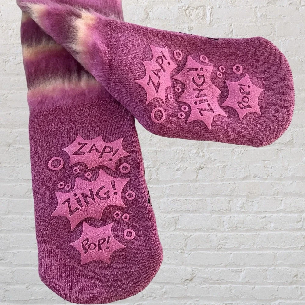 Nickelodeon The Fairly OddParents Slipper Socks Girls 9-11‎ Pink Fuzzy Timmy NWT